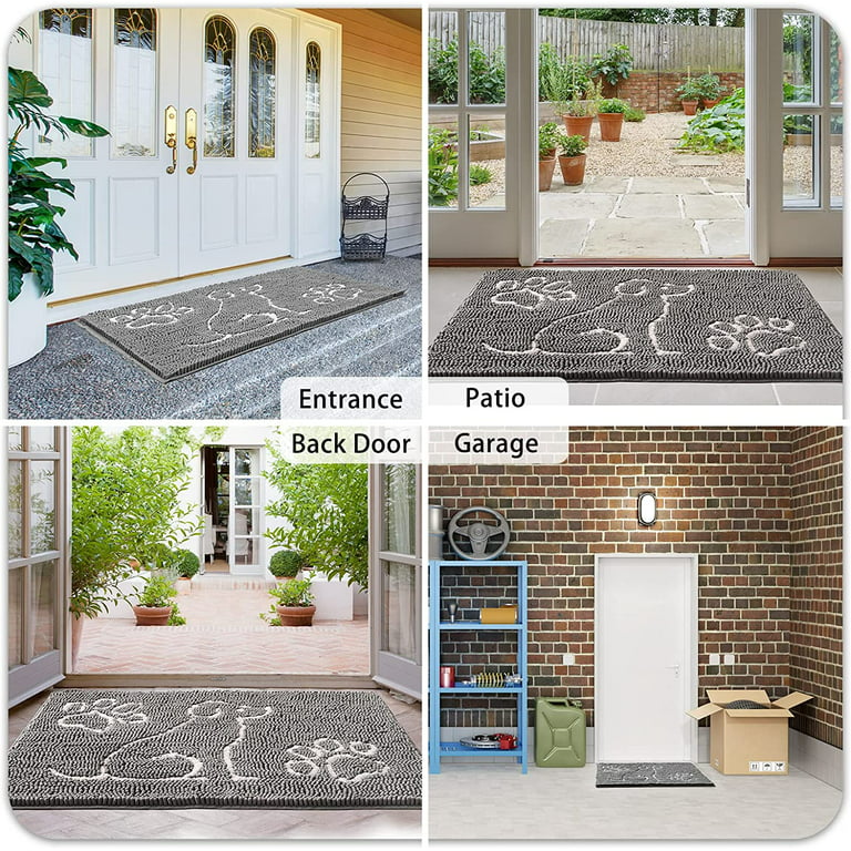 Ompaa Indoor Door Mat Entryway Rug Traps Mud and Dirt, Super Absorbent  Doormats for Muddy Shoes Dog Paws, Non Slip Welcome Floor Mats for Home  Front