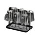 thumbnail image 1 of Juego de 6 vasos de agua de vidrio con asas y soportes, juego de tazas de vidrio con forma de flor de 7 oz., 1 of 7