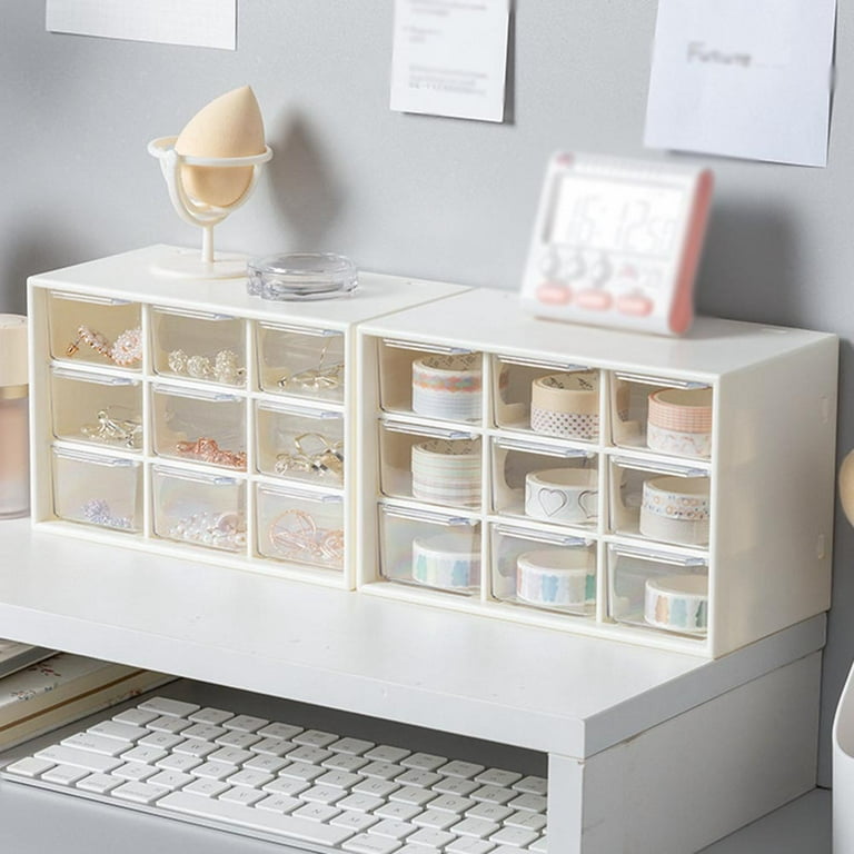 Mini Desktop Plastic 9 Drawer Storage Cabinet Organizer Art Craft