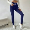 thumbnail image 7 of jtjvou High Waist Leggings Warm Soft Comfortable Stylish Pants for Work Home Vacation Casual Wear Winter Fashion Women Outfits Activewear Long Pants Blue S, 7 of 7