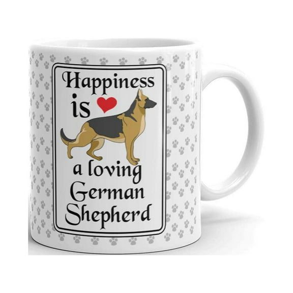 Happiness is Loving German Shepherd Coffee Tea Ceramic Mug Office Work Cup Gift