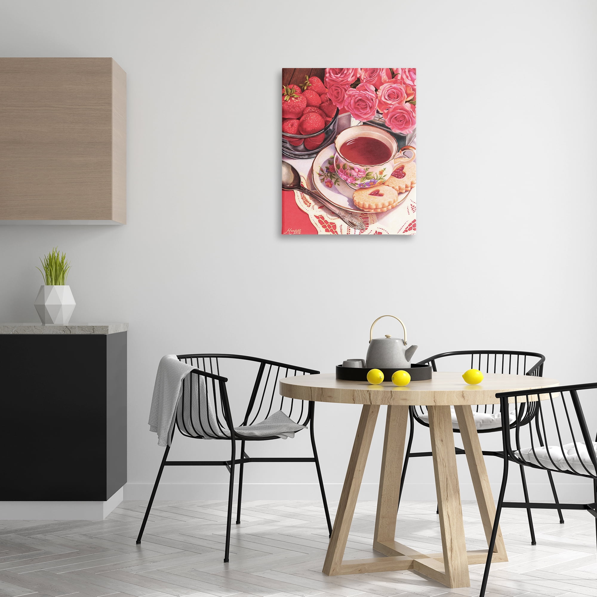 Stupell Industries Valentine's Day Tea Food & Beverage Painting Gallery Wrapped Canvas Art Print Wall Art, 24 x 30