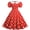 Watermelon Red, variant on QLEICOM 1950's Dresses for Women Vintage, Round-Neck Short Sleeve Puff Sleeve Polka Dot Dress, Stretch Slim High Waist Swing Dress, Audrey Hepburn Style Party Dresses Watermelon Red S