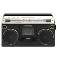thumbnail image 2 of Ion Audio 1980S-Style portátil Bluetooth Boombox AM/FM Radio Cassette Player Grabador, Medidores VU, Grabación USB, Altavoces duales de graves altos de rango completo (Edición Dorada), 2 of 5