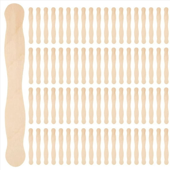 Mangos de Abanico de 8 Pulgadas o EspáTula de Madera o Paquete de Mezcla de Pintura 300 Palitos de Helado Artesanales para el Kit de Suministros para Manualidades de Bricolaje