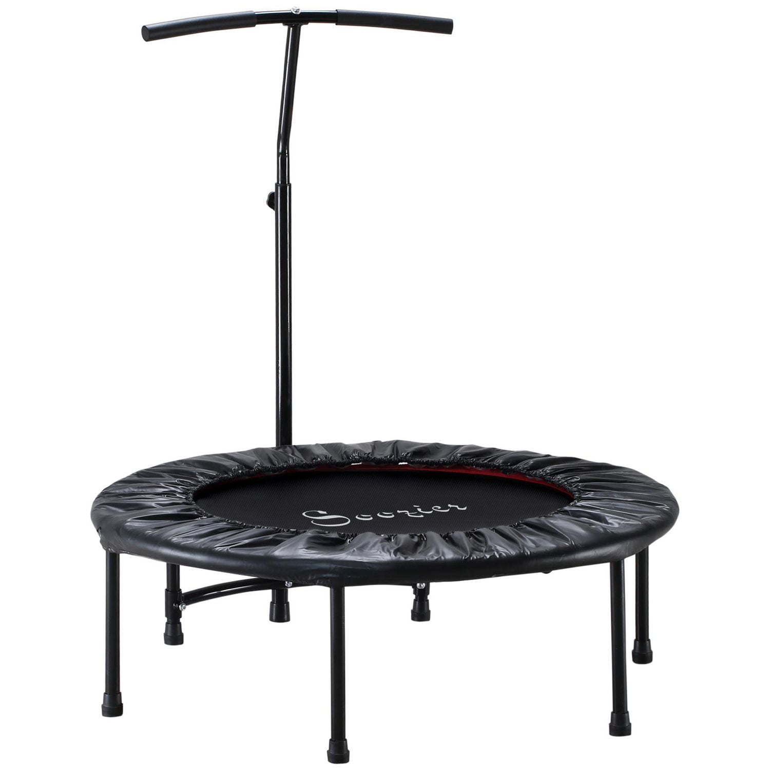 Mini Trampoline d'exercice RebondCardio Barre en T réglable Noir