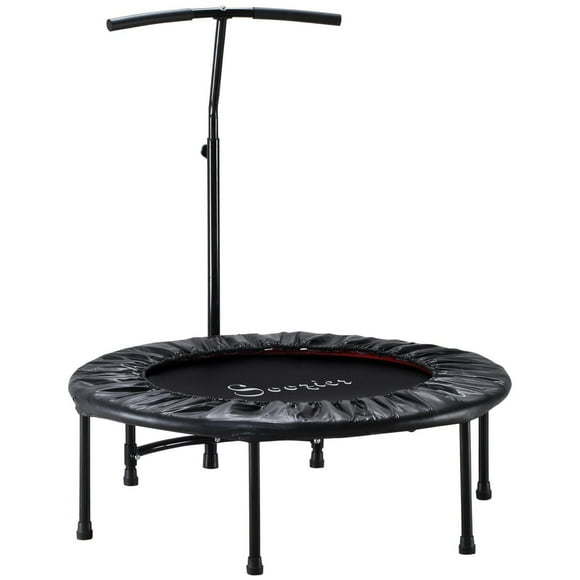 Mini Exercise Trampoline Rebounder Cardio Trainer Adjustable T-Bar Black