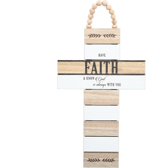 Pavilion Gift Company - Faith - 9.75" x 18" Hanging Cross Plaque