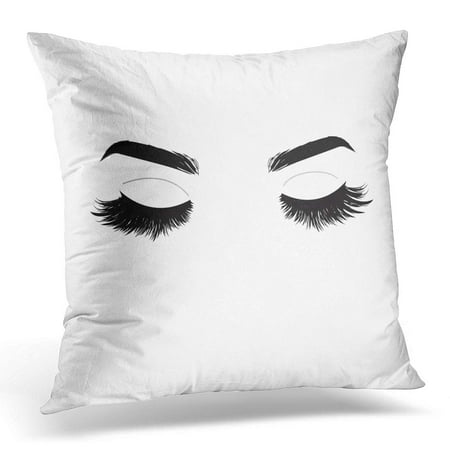 ECCOT Black Lash Lashes Extensions Eye Pillowcase Pillow Cover Cushion Case 20x20