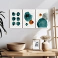 thumbnail image 3 of Elephant Stock Minimalist Teal Blots Wall Art - Horizontal Multi Panel Canvas - Living Room Wall Decor - Abstract Multi Panel - Teal And Gray Decor - 26" x 12", 3 of 8