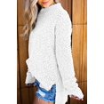 thumbnail image 2 of Women Fuzzy Knitted Sweater Sherpa Fleece Fall Winter Split Jumper, 2 of 3