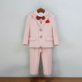 thumbnail image 5 of ZACPNCV Boy's Slim Fit Formal Suits 6 Piece Outfit for Ring Bearers Kids Dress Toddler Boy Tuxedo Homecoming Suits for Boys Pink 12-18 Months, 5 of 9