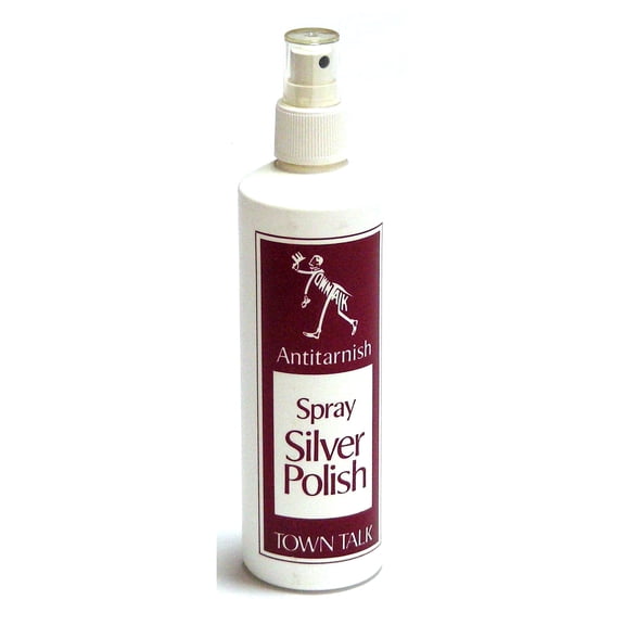 Town Talk Anti-Tarnish Silver Polish Spray (8.5 Oz) Non-Toxic Metal Polish for Restoring Shine and Protecting Silver, Silver Jewelry and Flatware