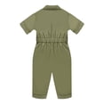 thumbnail image 3 of Miaeowve Toddler Kids Wild One Birthday Outfit One Piece Zookeeper Jumpsuit Button Down Coveralls Army Green 5T, 3 of 7