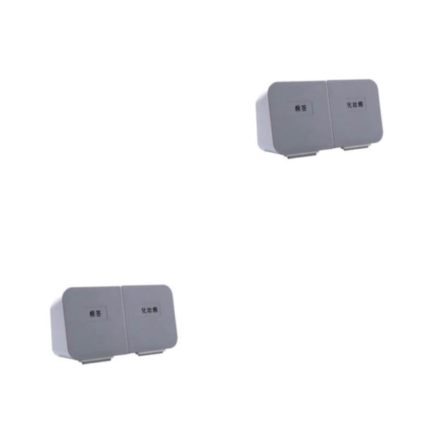 Caja de almacenamiento Inteprter organizador de plástico resistente al agua gris blanco 2Conjunto