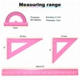 thumbnail image 2 of Uxcell 4pcs Triangular Ruler Set 30cm Plastic Ruler Protractor Triangle Ruler, Red, 2 of 6