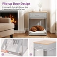 thumbnail image 4 of Whifea Farmhouse Wooden Dog Crate Furniture with Flip Up Door & Storage Drawer, 26''H×20''W×24''D, Indoor Pet Kennel for Medium Dogs, Gray, 4 of 9