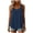 Blue, variant on Women's Lace Shoulder Strap Scoop Neck Tank Top, Solid Color Flowy Sleeveless Blouse, 100% Polyester Casual Shirt for Summer Daily and Party Wear