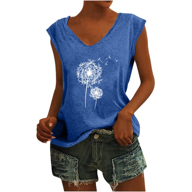 Camisas con estampado informal con estilo para mujer, camisetas holgadas de manga corta de talla grande, blusa con cuello en V OAVQHLG3B Store lin121212