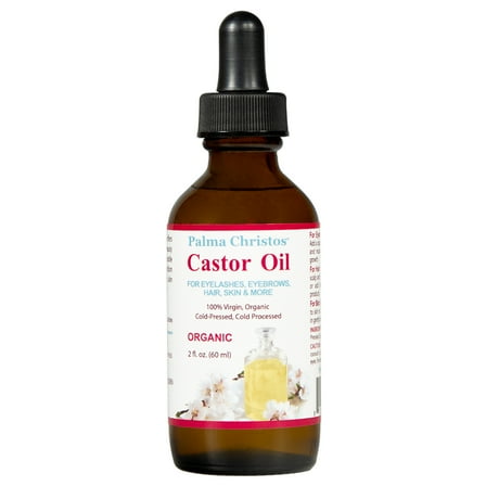 Castor Oil, Organic. 2 oz Dropper Bottle. Natural Hair Treatment Oil for Women and Men