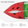 thumbnail image 5 of Fotbe Watermelon Hello Summer Pattern Velvet Decorative Throw Pillow Covers with Elegant Piping, Soft Plush Cushion Cover for Sofa, Bed, Car, Office-20"x20", 5 of 8