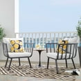 thumbnail image 2 of Lounge Chair Armchair, Set of 2, Aluminum, Metal, Steel, Grey Gray White, Modern Contemporary Urban Design, Outdoor Patio Balcony Cafe Bistro Garden Furniture Hotel Hospitality, 2 of 8