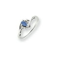 thumbnail image 1 of Solid 14k White Gold 5x3mm Pear Tanvorite Diamond Engagement Ring Size 6.5 (.016 cttw.), 1 of 2