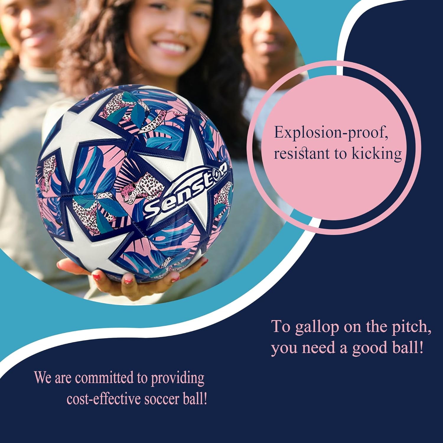 Senston Soccer Ball Size 5 with Pump Needle for Game Trainning Practice or Gift