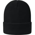 thumbnail image 2 of Women Satin Lined Knit Beanie Hat Winter Hats for Women Men Silk Lining Soft Slouchy Warm Cuffed Beanie Hat (Black), 2 of 7