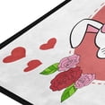 thumbnail image 2 of Dreamtimes Valentine's Day Kitchen Rug 39"x20", Valentine's Day Cute Bunny Non Slip Washable Cushioned Carpets Polyester AntiFatigue Comfort Porch Floor Mat for Washroom Bedroom Bedroom Office, 2 of 7