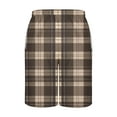thumbnail image 4 of Busydd Mens Shorts Plus Size Shorts S-5XL Fashion Vintage Plaid Summer Shorts Elastic Waist Drawstring Casual Shorts Loose Oversized Beach Shorts for Men with Pockets, 4 of 5