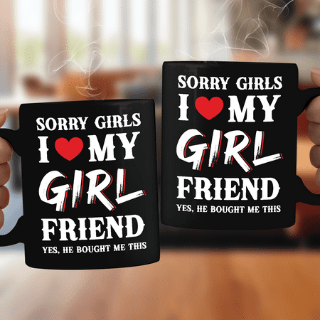 

Lotusprinthandmade Valentine s Gift Funny I Love My Girlfriend Black Ceramic Mug (11oz) (Made In US) Cute Romantic Girlfriend Coffee Mug
