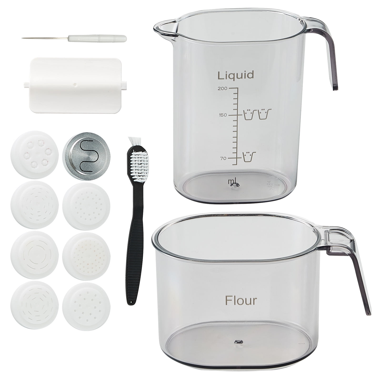 KFFKFF Automated Pasta Creator, 150W Electric Noodle Fabricator with Eight Different Pasta Forms, Four Smart Settings, 500g Flour Holding Capacity, Comes with Measuring Cups and Cleaning Brush
