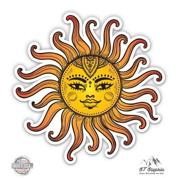 Sun Celestial - 3" Vinyl Sticker - For Car Laptop I-Pad Phone Helmet Hard Hat - Waterproof Decal