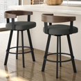 thumbnail image 3 of Amisco Lars 29.5" Polyester Swivel Bar Stool in Charcoal Gray/Black, 3 of 3