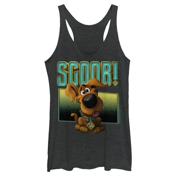 Women's Scooby Doo Puppy Frame Racerback Tank Top Black Heather 2X Large
