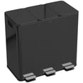 thumbnail image 1 of Black Stainless Steel Triple Trash Can - 20L Capacity, Foot Pedal, Removable Buckets - Kitchen, Office, Laundry Room Organization, 1 of 7