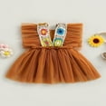 thumbnail image 4 of Robe en Tulle pour Bébé Fille Robe Bohème à Manches Flottantes Crochet Fleur, 4 of 9