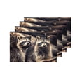 thumbnail image 4 of MKHERT Cute Raccoons in Zoological Garden Funny Animal Placemats Table Mats for Dining Room Kitchen Table Decoration 12x18 inch,Set of 4, 4 of 4