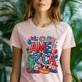 thumbnail image 2 of America Patriotic T-Shirt for Women Statue of Liberty Fireworks Graphic Tee , Maroon, S, 2 of 6