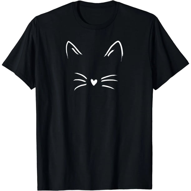 Playera para Mujer con Bigotes de Gato y Diseño de Amante