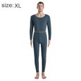thumbnail image 2 of Men's Thermal Underwear Set, Soft Fleece Lined Long Johns, Winter Warm Base Layer Top & Bottom - Blue, 2 of 5