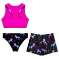 thumbnail image 4 of Alvivi Girls 3 Piece Swimsuits Sport Crop Top Bottoms Floral Printed Swimwear Bathing Suit Wetsuit Night Pegasus-A 6, 4 of 6
