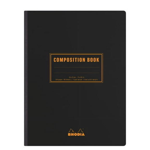Rhodia Composition Book Black A5: White Graph Grid Pages (Hardcover)