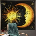 thumbnail image 4 of Tapiz psicodélico de sol y luna ardientes para colgar en la pared, popular, retro, indio, estrellas del cielo, misterioso, bohemio, hippie, dormitorio, sala de estar, dormitorio, artista, decoración del hogar, 70x100 JM, 4 of 5