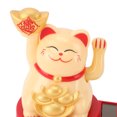 thumbnail image 2 of Suodoka Solar Powered Lucky Cat Rotating Base Fortune Cat Statue for Car Dashboard Checkstand Desktop Decoration Yellow 3 inches / 7.7 cm[cite: 1], 2 of 4