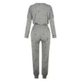 thumbnail image 5 of Womens Lounge Sets 2 Piece Outfits Long Sleeve Crew Neck Top and Pants Suits Fall Casual Loose Print Loungewear (Dark Gray L), 5 of 5