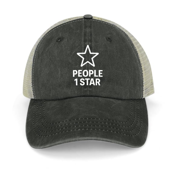 People 1 Star Black Cotton Baseball Cap Dad Hat – Washed Adjustable Hat for Men Women
