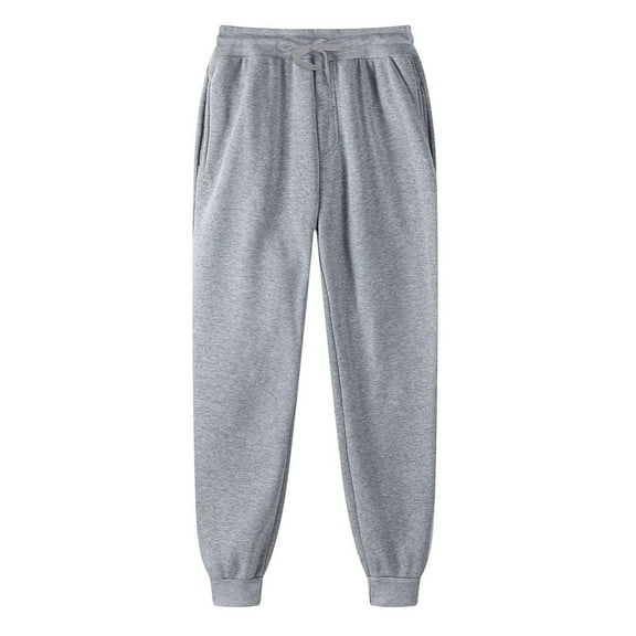 Womens Grey Sweatpants Fall Straight Joggers with Pockets M