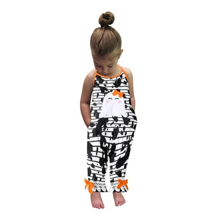 

HGWXX7 Kids Clothes Ruffles Baby Jumpsuit Cartoon Romper Suspender Backless Toddler Girls Girls Romper&Jumpsuit